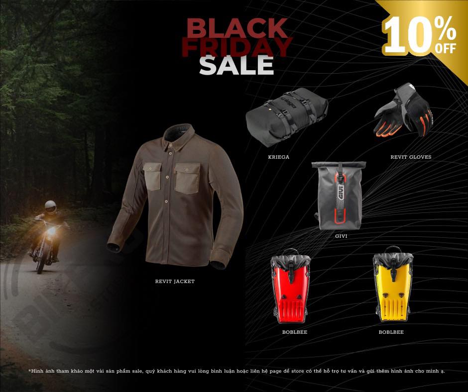 Black Friday Bikers Store, Sale đồ moto Black Friday, Motorcycle gear sale
