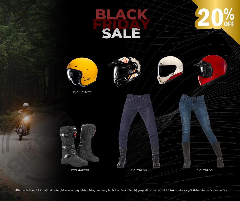 Black Friday Bikers Store, Sale đồ moto Black Friday, Motorcycle gear sale